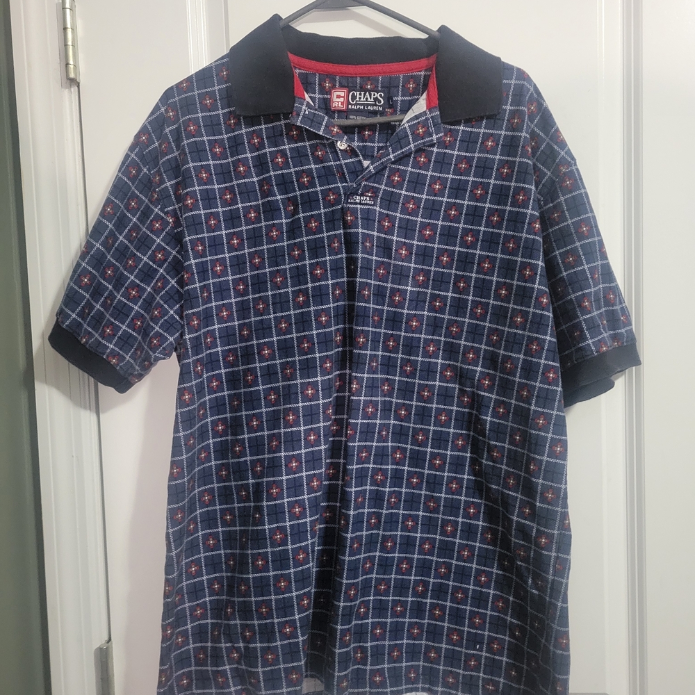 Ralph Lauren Blue and Red Checkered Polo Shirt